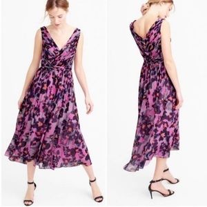 J. Crew Collection Silk Chiffon Pink Floral Dress Size 2 E9821